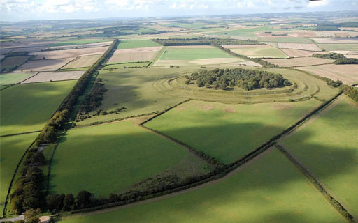 Aerial photo of Badbury Rings